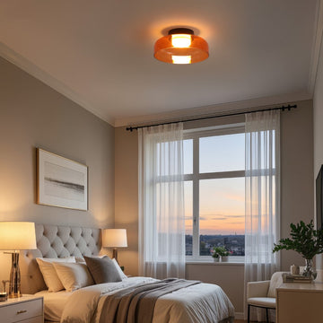 Kalmar 12" Modern Minimalist Iron/Glass Dimmable Integrated LED Flush Mount